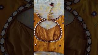 How to make boat neck blouse Matka Gala shape back neck with back button [upl. by Kilar748]