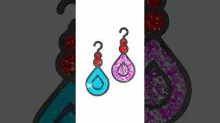 DIY glitter 2 Earrings kids easy Jewelry coloring art kids earrings glitter jewelry [upl. by Tillman450]