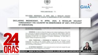 April 10 idineklara bilang regular holiday  24 Oras [upl. by Bremen]