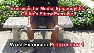 Physical Therapy Exercises for Medial Epicondylitis Golfers Elbow [upl. by Dorren]