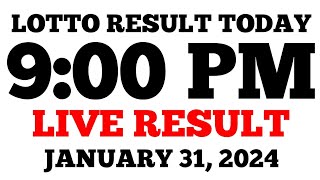 Lotto Result Today 9PM Draw January 31 2024 Wednesday PCSO LIVE Result [upl. by Nedaj243]