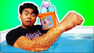 I Spent 24 Hours in 10000 Bath Bombs Challenge [upl. by Slemmer]