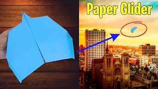 Easy Glider Paper Airplane  How to Make Best Glider Paper Plane [upl. by Lanfri]