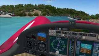 FS2004 Moller Skycar M400 Amphib Water Landing at St Barts [upl. by Edy]