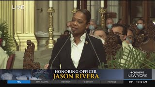 NYPD Commissioner Delivers Eulogy For Det Rivera [upl. by Shaine58]