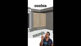 puertas de cocina con PERFIL GOLA debajo de una barra de concreto cocinaspequeñas diy [upl. by Mccallion459]