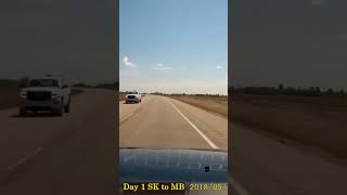 The FLATNESS of Canadian prairies Saskatchewan to Manitoba [upl. by Nemrac]