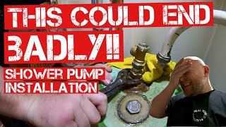 SHOWER PUMP INSTALL for a BATHROOM  Fitting an S FlangeREAL WORLD PLUMBING [upl. by Benge]