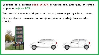 Variación tras aumentos y disminuciones porcentuales Sin saber precio inicial [upl. by Gora]
