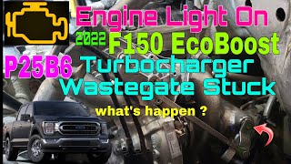 F150 35LEngine Light P25B6 turbocharger wastegate stuck closed  F150EngineLight f150ecoboost [upl. by Nylloc]