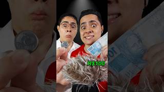 Corte de cabelo de 5 centavos VS 100 reais ✂️💈 asmrbrasil noobvspro humor [upl. by Riddle]