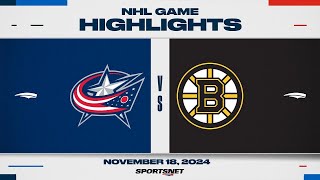 NHL Highlights  Blue Jackets vs Bruins  November 18 2024 [upl. by Pontias]