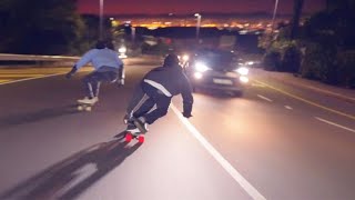 Downhill skateboarders sets off traffic camera at 90kph [upl. by Adnylem]