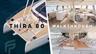 Discover all the luxurious spaces of this 24meter catamaran yacht Thíra80 [upl. by Aham]