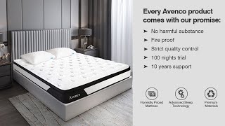 Full Mattress Avenco Hybrid Mattress Full Size 10 Inch Innerspring and Gel Memory Foam Mattress in [upl. by Iruyas]