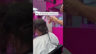 How to start my 4 braid method Myfourbraidmethod houstonhairstylist hairgrowth blackhair [upl. by Eillib704]