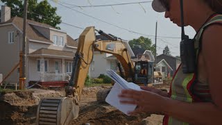 ROCHETTE EXCAVATION GÉNIE CIVIL RUE STCHARLES PONTROUGE 4K [upl. by Xuaegram]