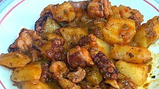 Pulpo con Patatas DELICIOSO A mi manera [upl. by Alrats406]