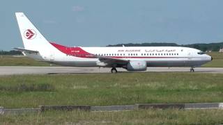 737800 Air Algérie 7TVJO line up take off at Lyon St Exupéry LYSLFLL [upl. by Hara]