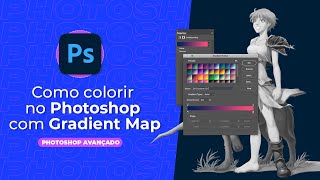 Como colorir no Photoshop com Gradient Map  Ricardo Riamonde [upl. by Yelnoc424]