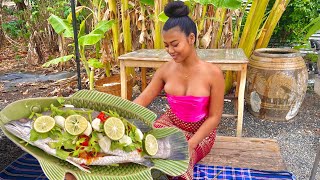 Thai Steamed Fish With Lime And Garlic Recipe  How To Cook Thai Food [upl. by Xineohp]