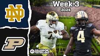 Notre Dame  Purdue  Week 3  CFB 25 Simulation [upl. by Haet]