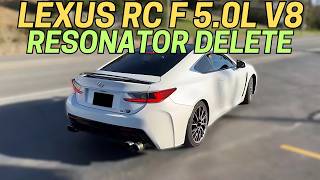 2015 Lexus RC F 50 Exhaust Sound w APEXi Mufflers amp Resonator Delete [upl. by Marrin]