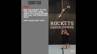 Straight ride pencil basket toss instructional video  cheerleading group stunts [upl. by Kirat]