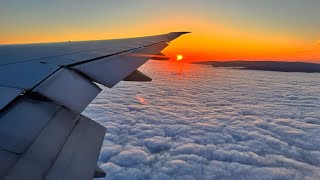 United Airlines 777300ER UA872 Amazing sunrise landing at San Francisco [upl. by Odnalro]