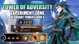 Jiyan TOWER OF ADVERSITY Experiment Zone Resonant Tower Floor 4 12 Crests  Wuthering Waves 10 [upl. by Cohlette]