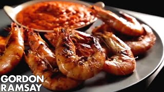 Sweet Pepper Sauce with Grilled Prawns  Gordon Ramsay [upl. by Einaoj]