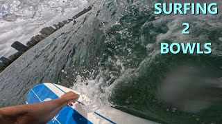 Surfing 2 Bowls and a Pile of Rocks  Oahu Hawaii [upl. by Toomay]