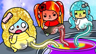 Ice Fire and Gold Hair Separated at Birth  Toca Life Story  Toca Boca [upl. by Hayott]