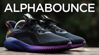 Closer Look adidas AlphaBOUNCE  BlackPurple [upl. by Yznel728]