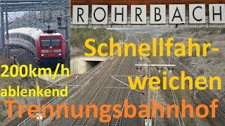 200kmh ablenkende Fahrt auf den Schnellfahrweichen in Rohrbach Bbf [upl. by Magbie]