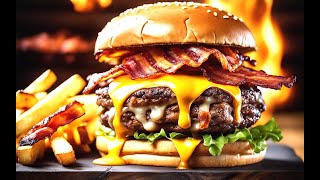 Cheeseburger Challenge 🍔🎼🎶 Creative song challenge My Bacon Double Cheeseburger Song [upl. by Primaveras41]