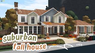 Bloxburg  Suburban Fall Family House  Speedbuild PART 1 [upl. by Nivar]