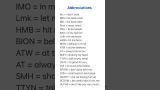 Common Internet Abbreviations and Their Meanings  Essential English Abbreviations Explained [upl. by Jereme]