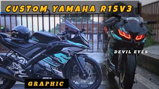 Customized yamaha r15v3 with devil DRL light [upl. by Ahcire373]