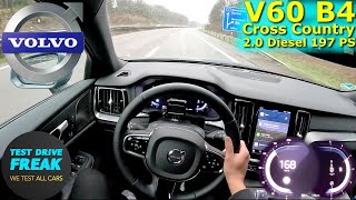 2023 Volvo V60 Cross Country B4 AWD 197 PS TOP SPEED AUTOBAHN DRIVE POV [upl. by Yarased894]