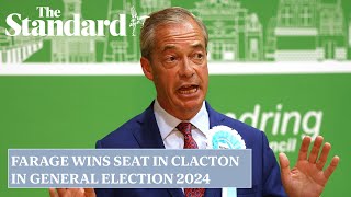 UK general election 2024 Nigel Farage wins seat in Clacton [upl. by Bouchard]