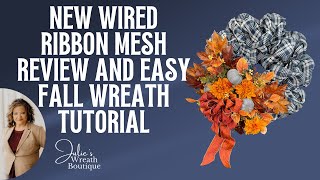 Easy Fall Wreath Tutorial  New Walmart Ribbon Mesh Review  How to Make a Fall Wreath [upl. by Naanac]