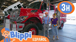 Camiones Monstruos Blippi Spanish [upl. by Ardnaskela]