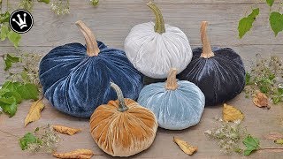 DIY  Herbstdeko selbermachen  Kürbisse aus Samt  Velvet Pumkins  How to [upl. by Enasus]