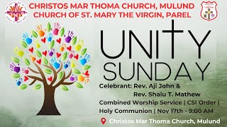 Holy Communion Service  Malayalam  Unity Sunday  17th Nov  CMTC Mulund  Church of St Mary Parel [upl. by Aehsa940]