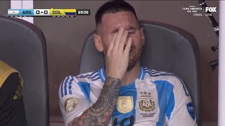 Lionel Messi Cry For Serious Injury 😢 Argentina Vs Colombia 00 Final Copa AmericaHighlights [upl. by Acirat234]