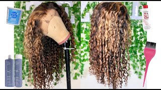 The EASIEST and most PERFECT honey brown HIGHLIGHT TUTORIAL on curly Wig  Beautyforeverhair [upl. by Pall]