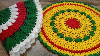 round table cloth crochet pattern  crochet long table cloth CrochetWithSamina9481 [upl. by Hajile]