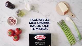 Barilla Tagliatelle med Sparris Bacon och Tomatsås [upl. by Brunella740]