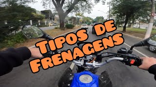 Dicas para pilotos iniciantes  Tipos de frenagem na moto [upl. by Llehsal]